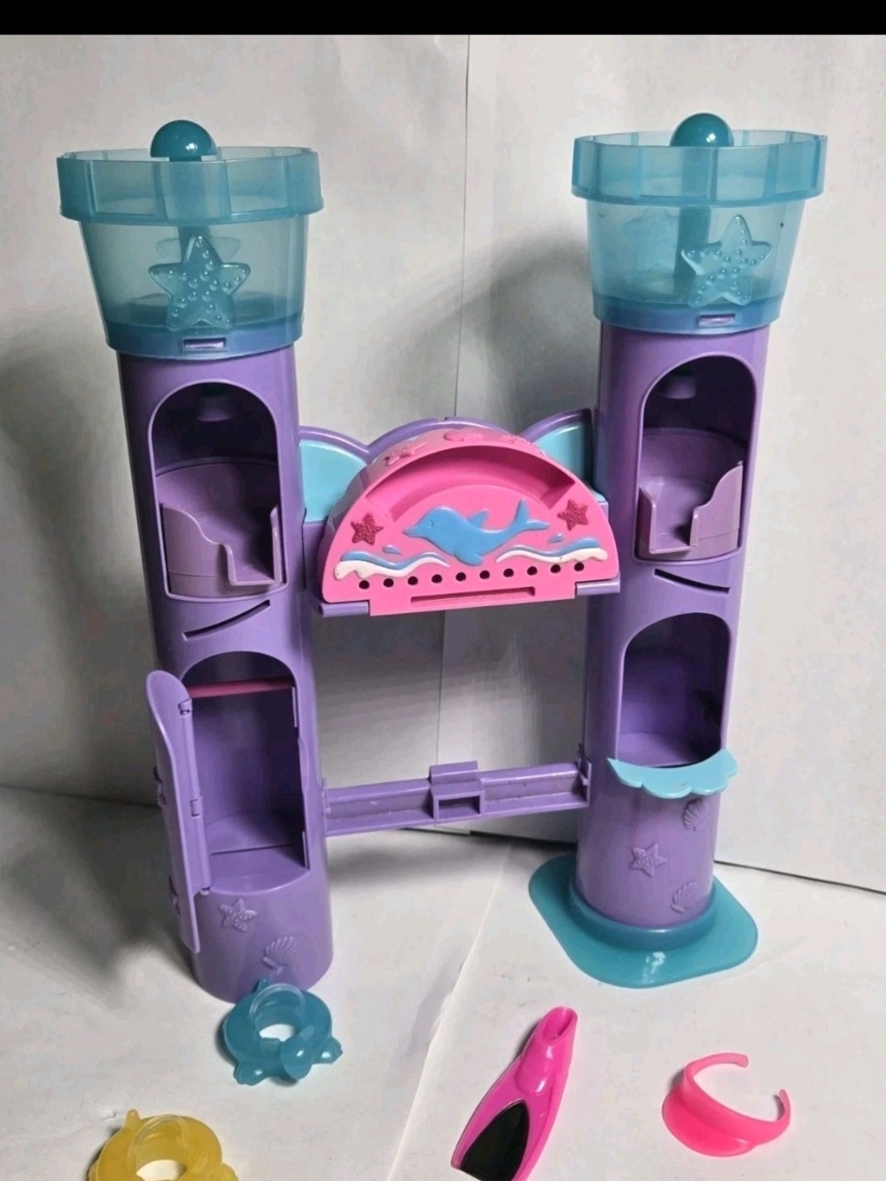Polly Pocket Wild Waves Castle & Inflatable Water Pool Parts 2003 Vintage Dolls